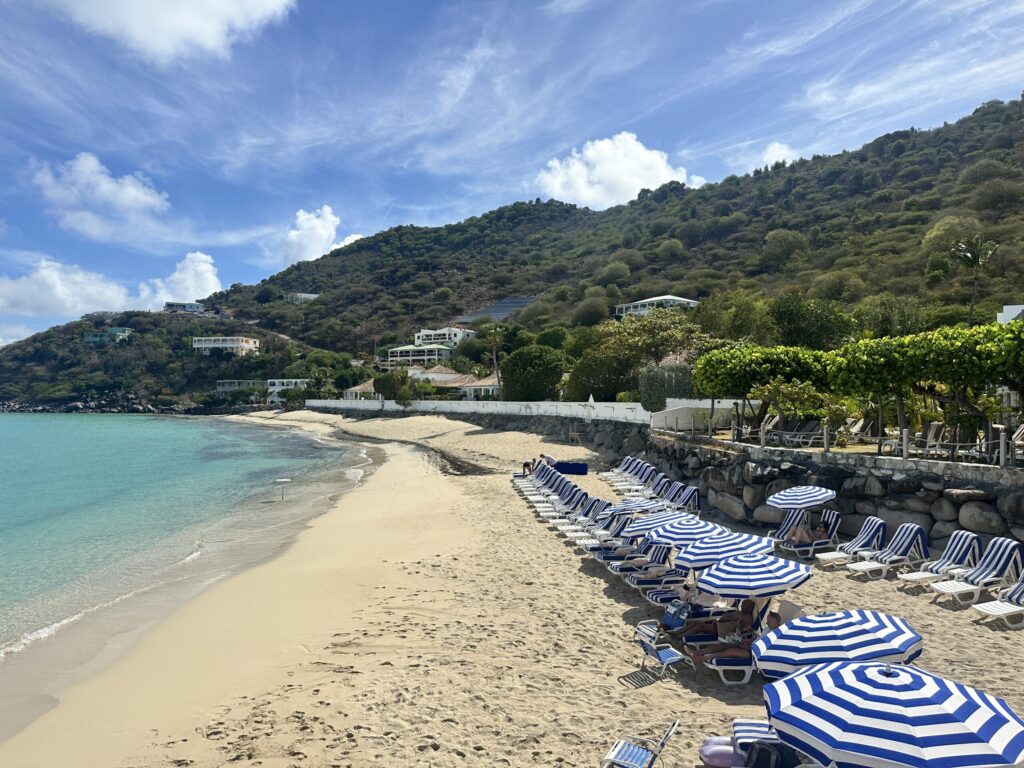 Turquoise water and pale sand at Grand Case Beach Club, the beach day at the centre of this St. Martin itinerary